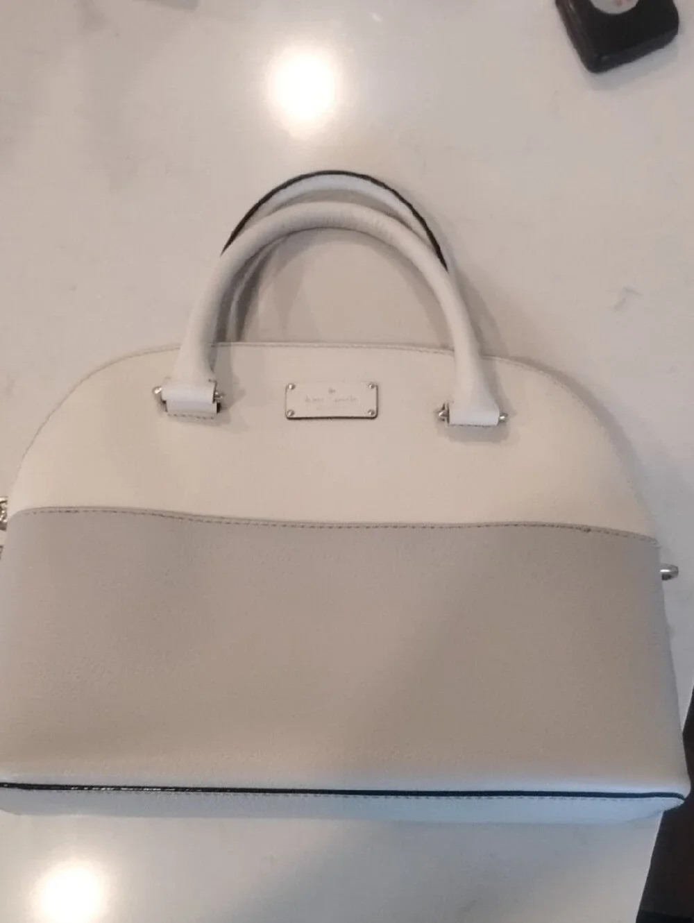 kate spade White Dome Satchel with Detachable Strap